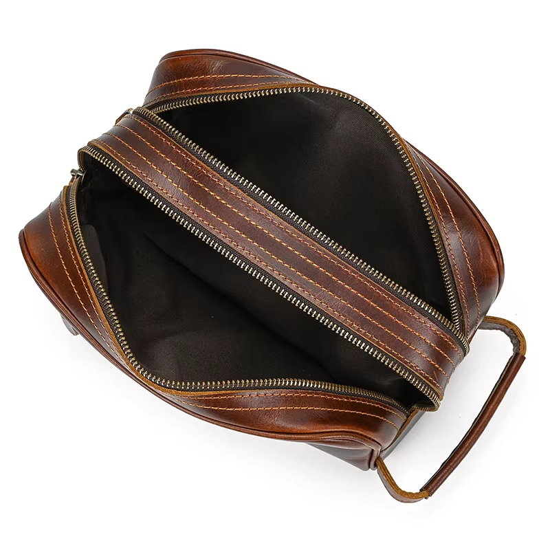 Vintage Leather Toiletry Bag