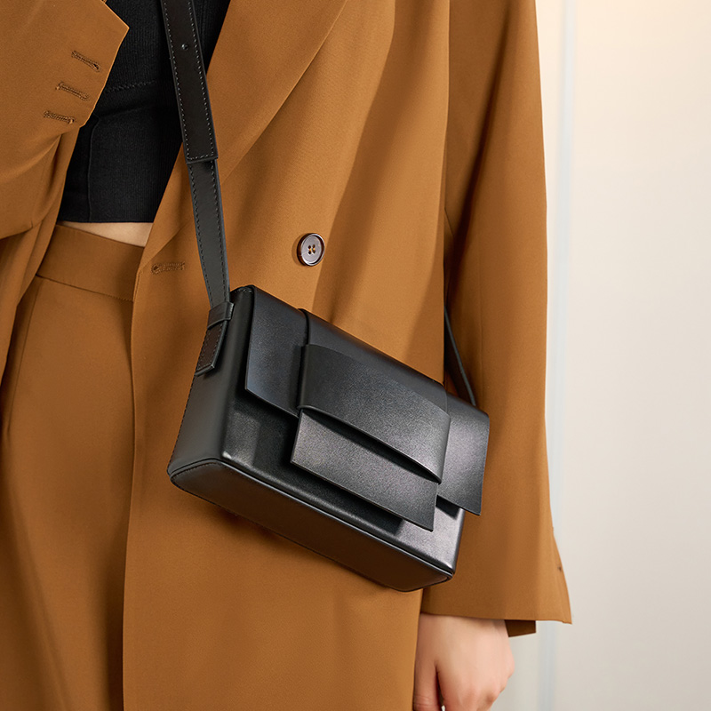 Black Leather Crossbody Bag