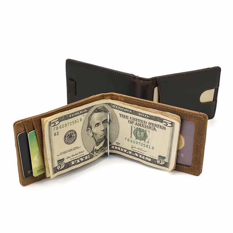 Leather Money Clip Wallet