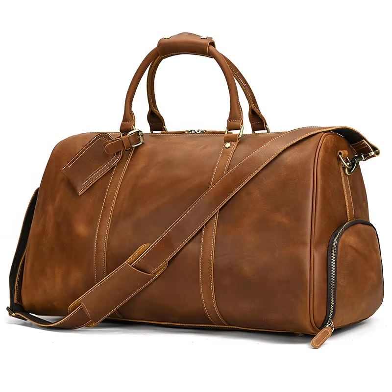 Leather Travel Duffel Bag