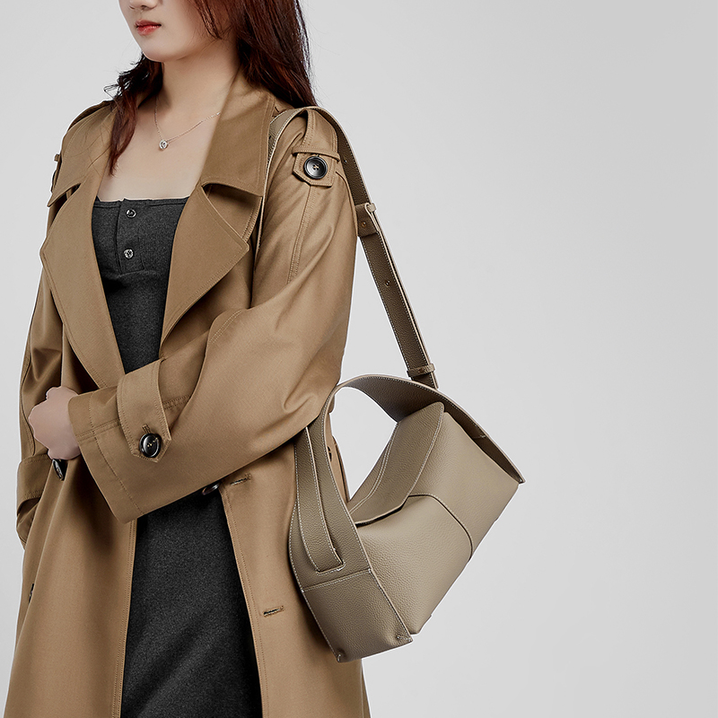 Modern Black Leather Handbag