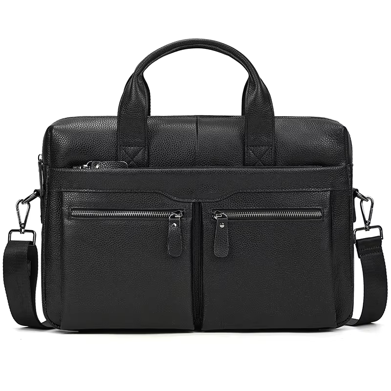 Black Leather Laptop Bag