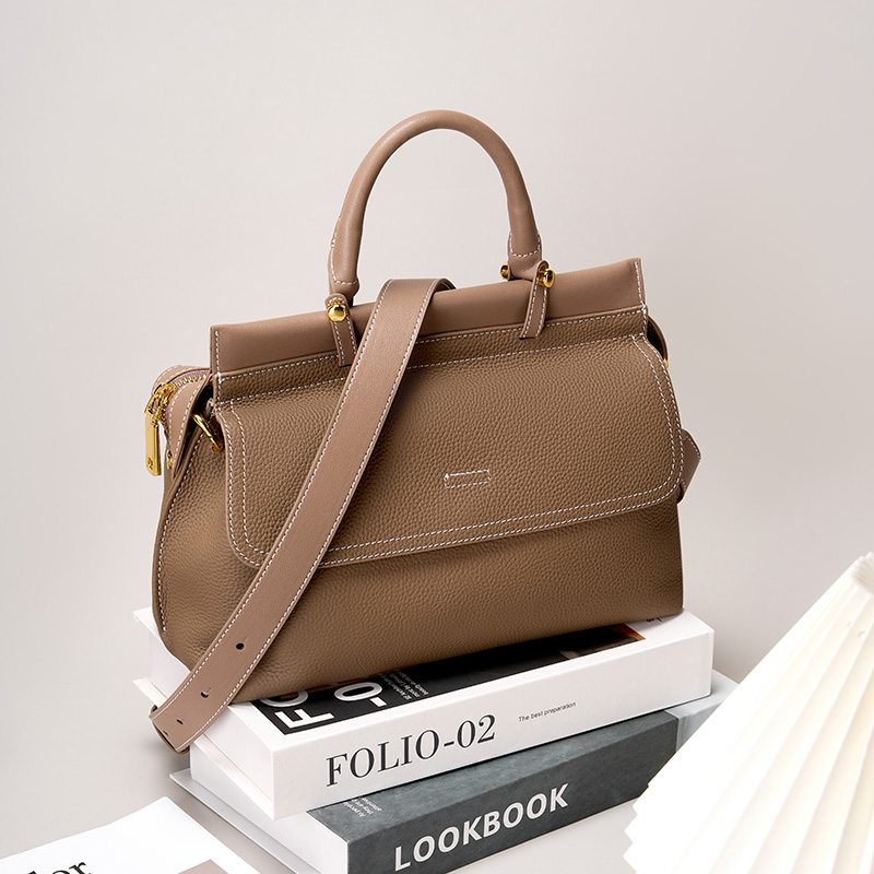 Classic Tan Leather Handbag