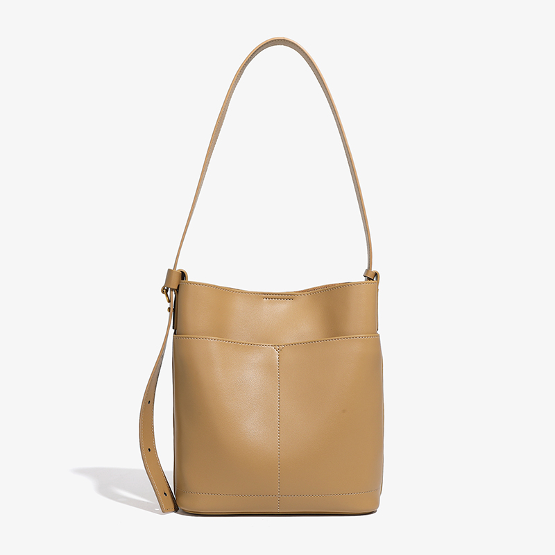 Tan Leather Bucket Bag