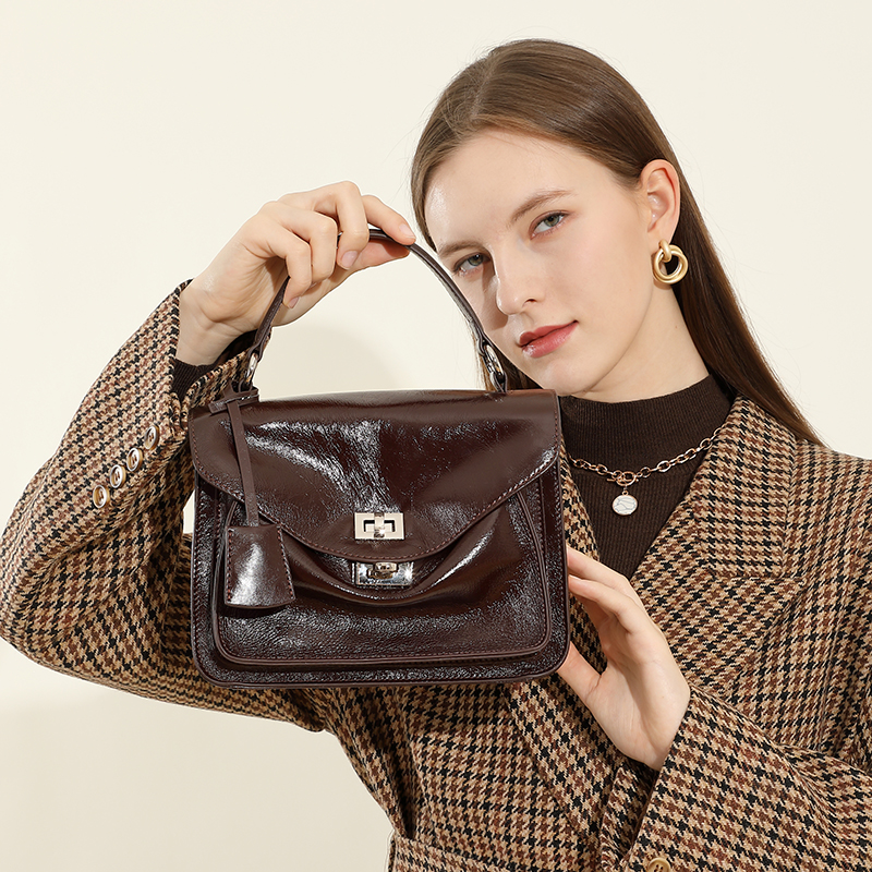 Vintage Brown Leather Shoulder Bag