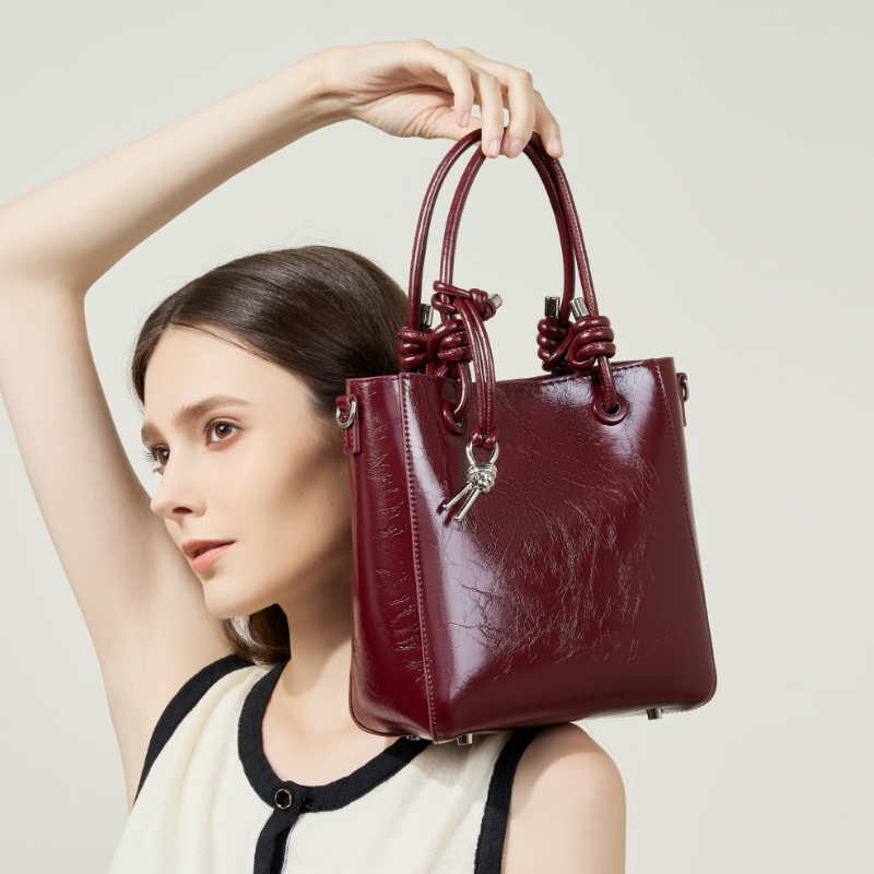 Elegant Burgundy Leather Tote
