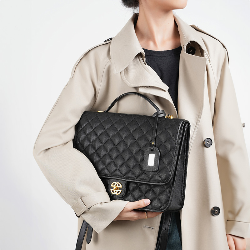 Elegant Quilted Black Handbag