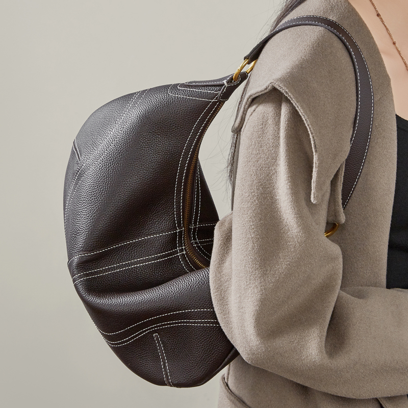 Classic Brown Leather Shoulder Bag