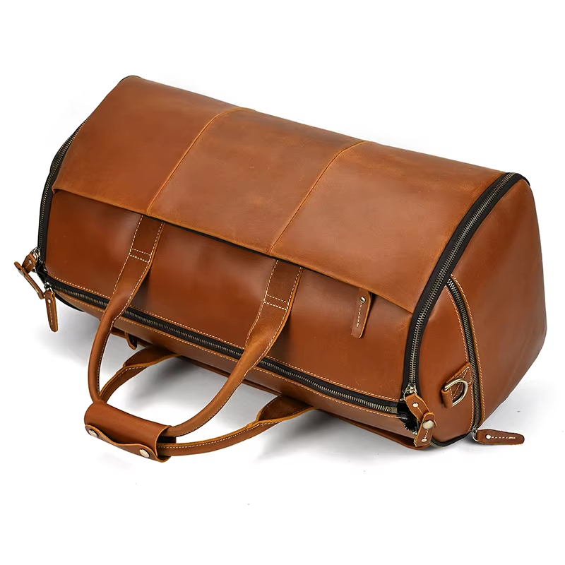 Leather Travel Duffel Bag