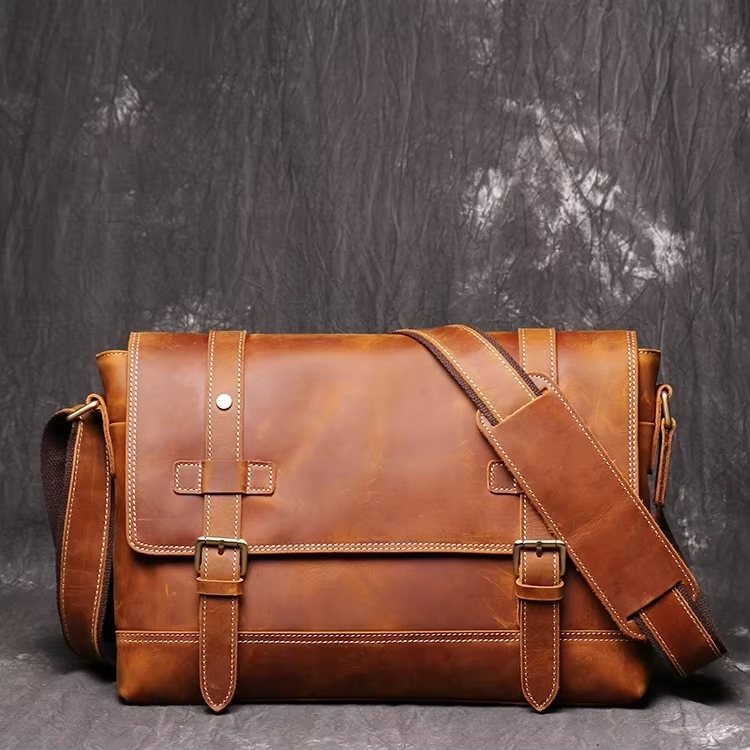 Vintage Leather Messenger Bag