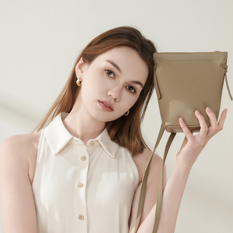 Minimalist Taupe Crossbody Bag