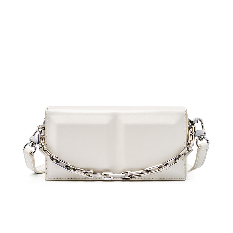 Modern White Leather Shoulder Bag