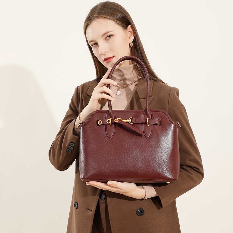 Elegant Burgundy Leather Tote