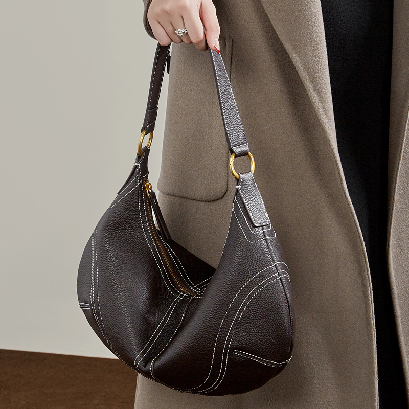 Classic Brown Leather Shoulder Bag