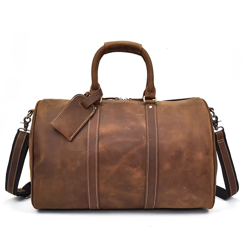 Leather Travel Duffel Bag