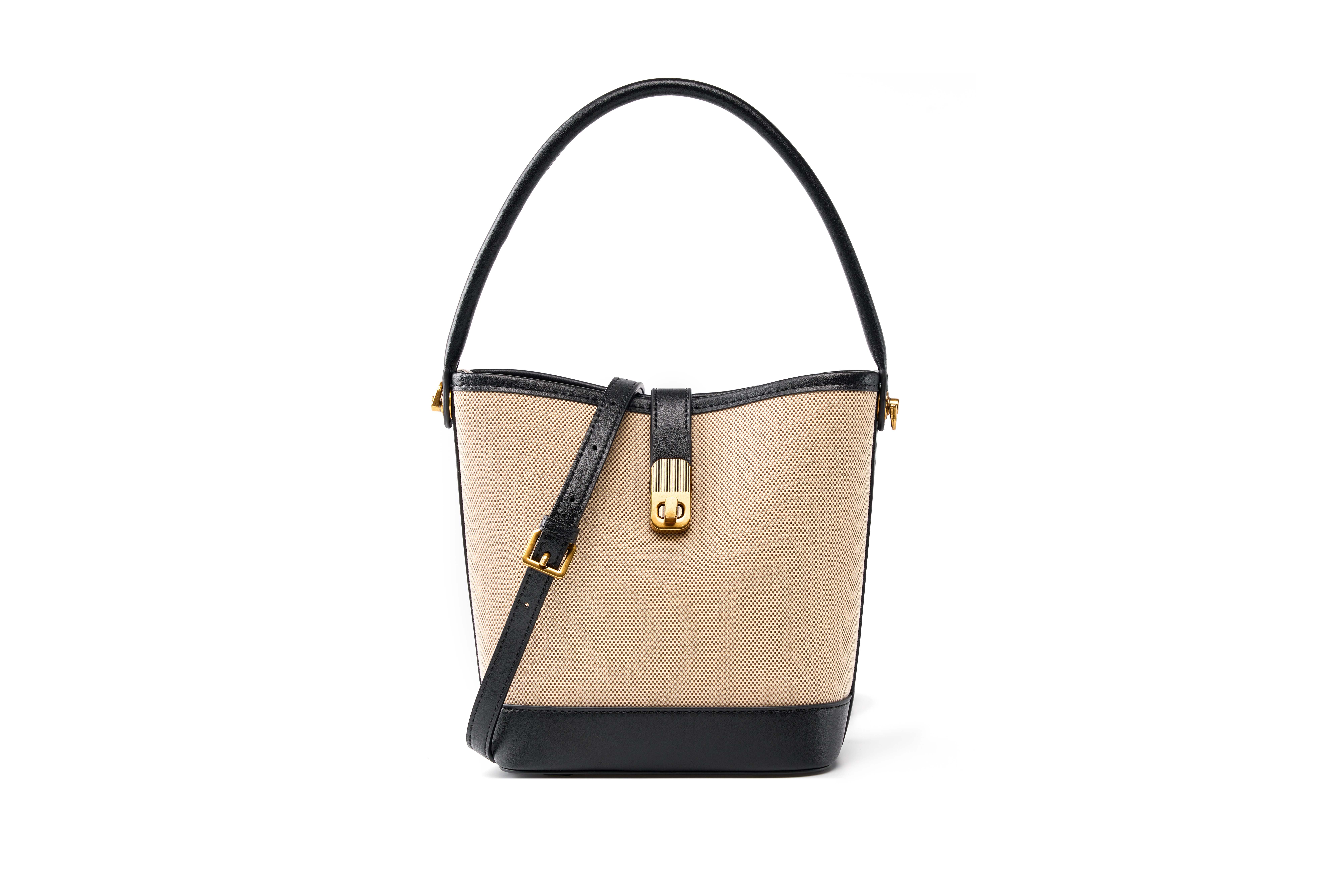 Canvas & Leather Bucket Bag