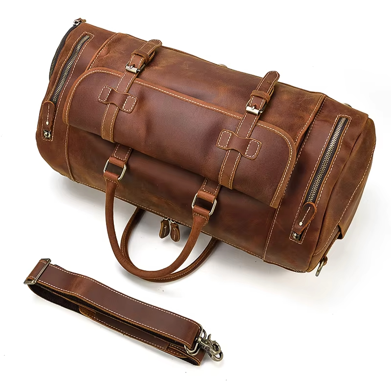 Vintage Leather Duffel Bag