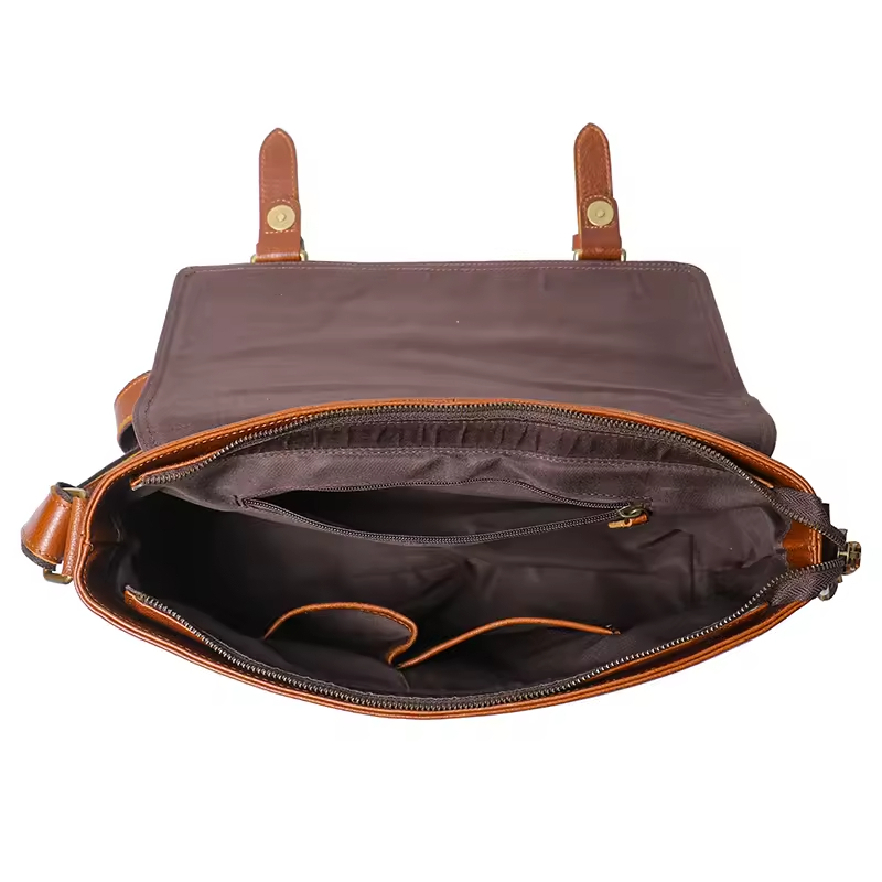 Classic Leather Messenger Bag