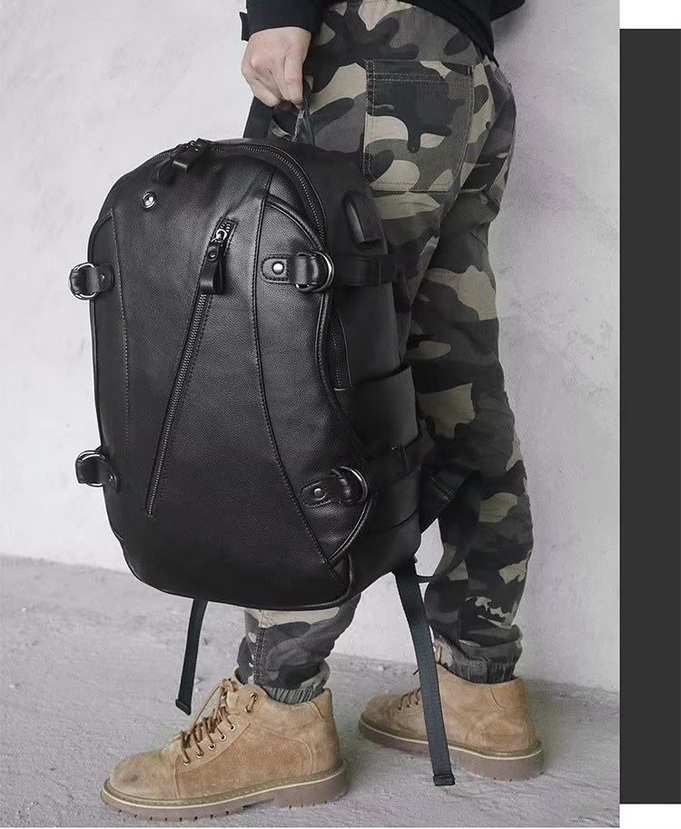 Black Leather Backpack