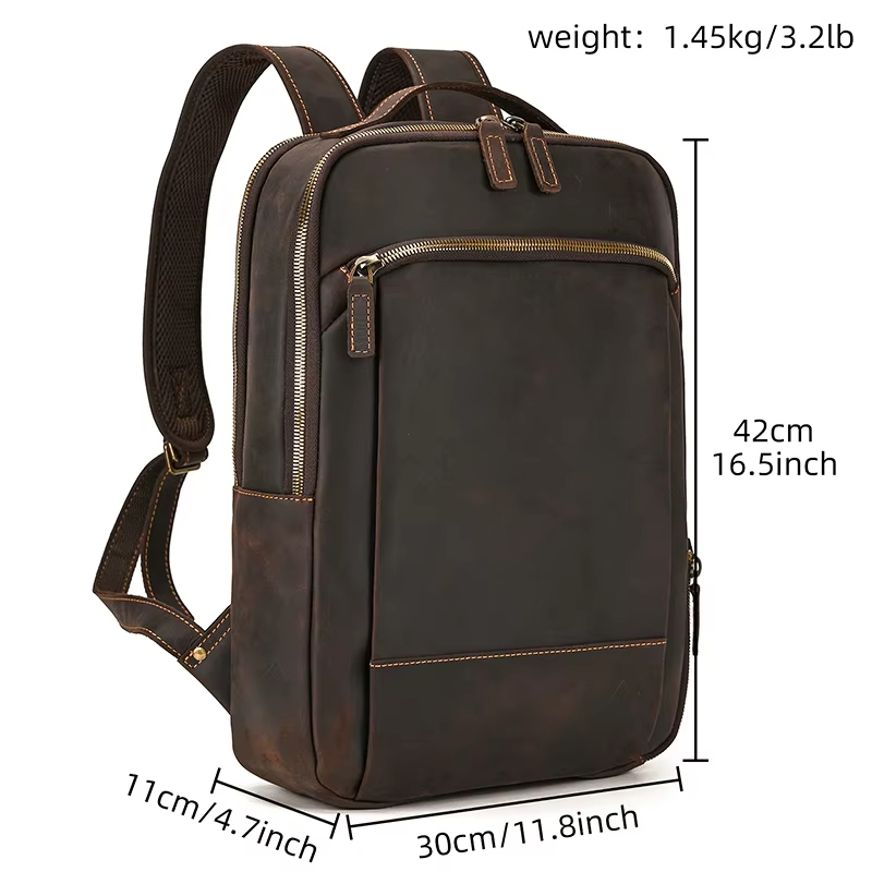 Vintage Leather Laptop Backpack