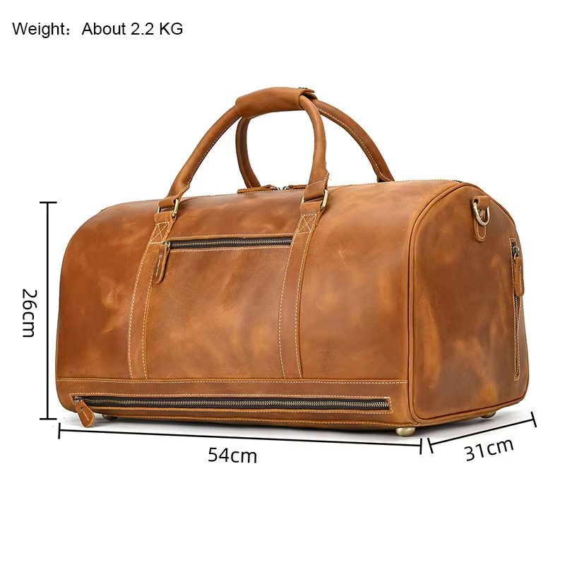 Leather Travel Duffel Bag