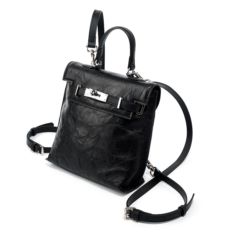 Classic Black Leather Handbag