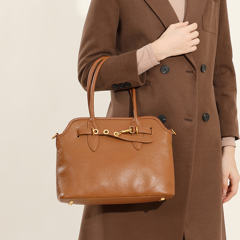 Elegant Burgundy Leather Tote