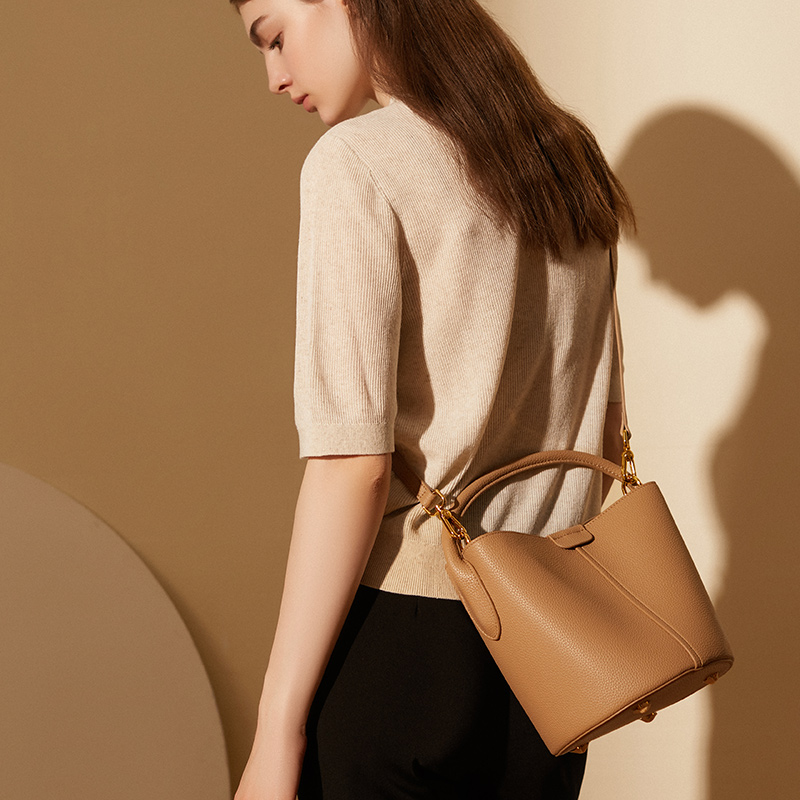 Stylish Beige Bucket Bag