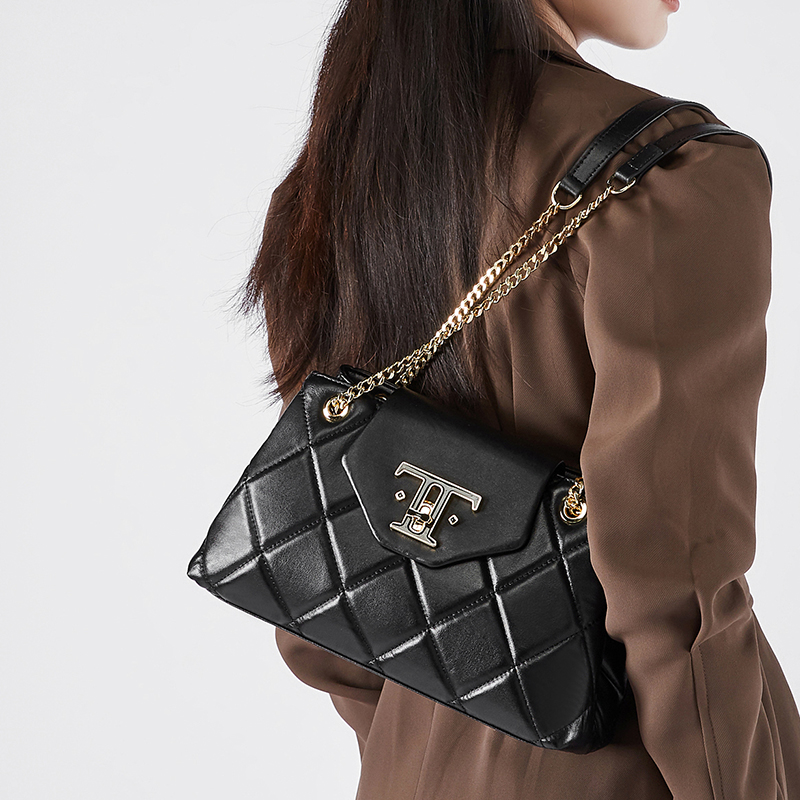 Quilted Black Leather Handbag
