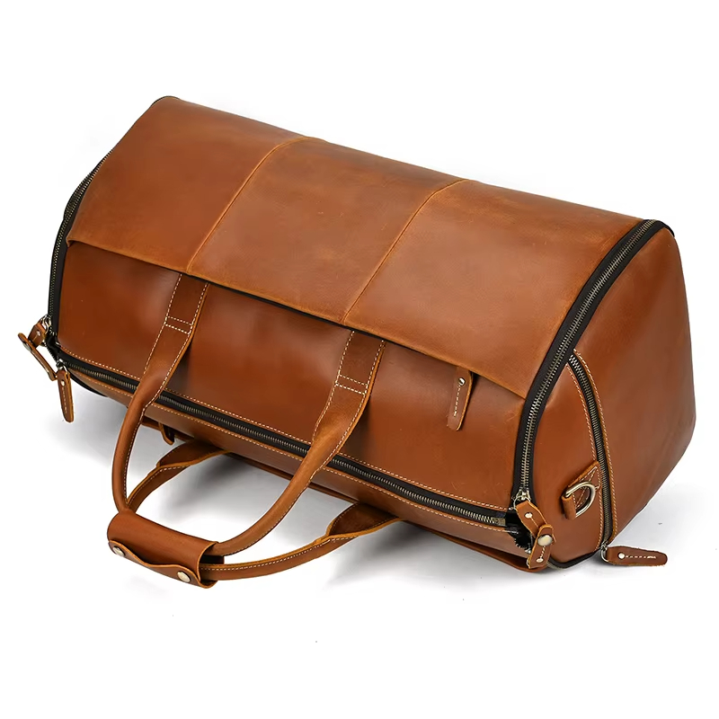 Leather Weekender Duffle Bag