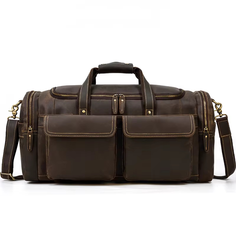 Leather Weekender Duffel Bag