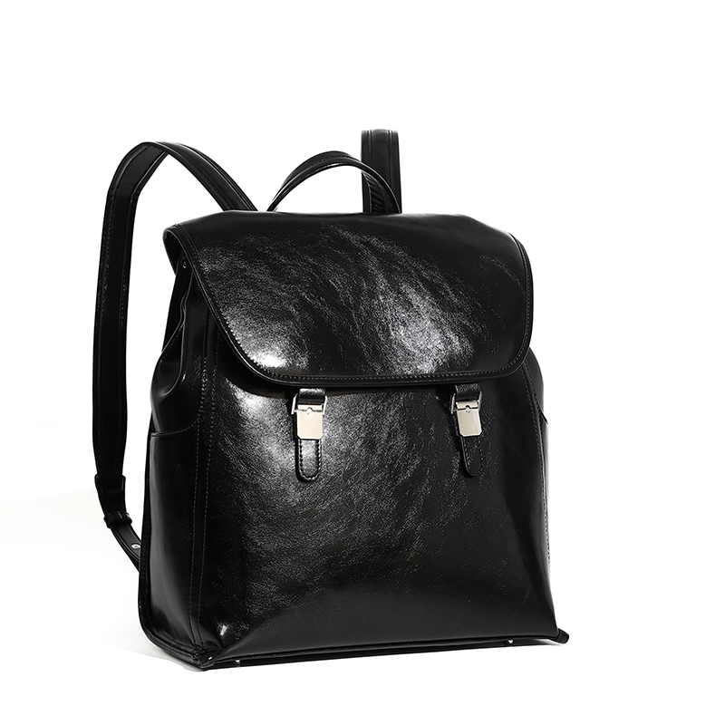 Black Leather Backpack