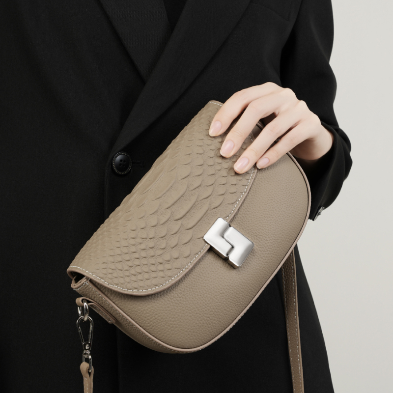 Textured Leather Crossbody Bag