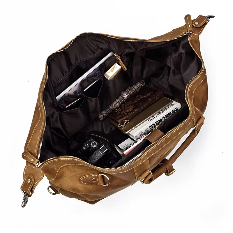 Leather Travel Duffel Bag