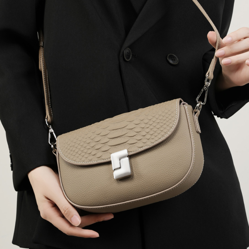 Textured Leather Crossbody Bag