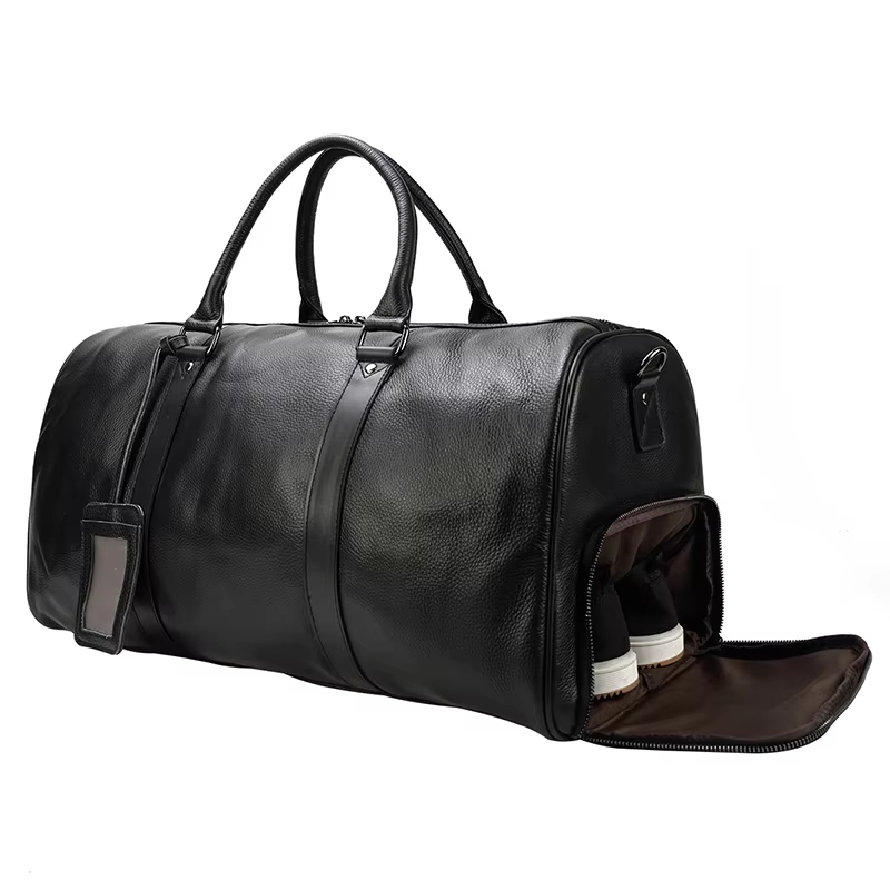 Leather Weekender Duffel Bag