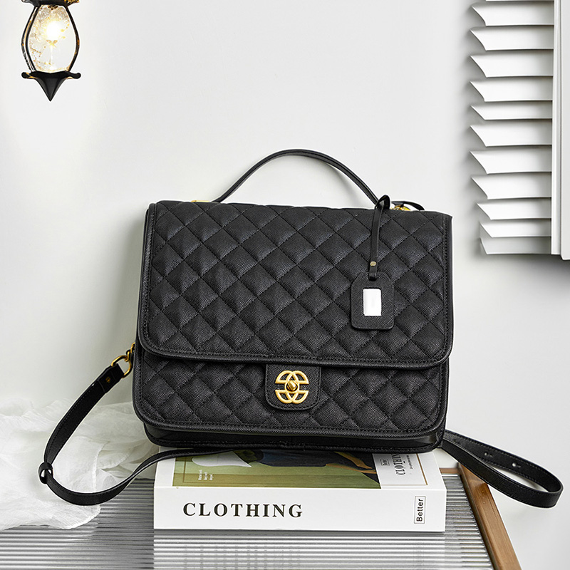 Elegant Quilted Black Handbag