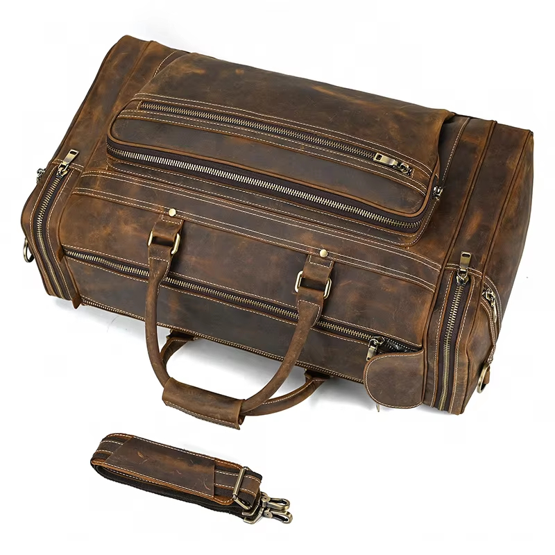 Vintage Leather Duffel Bag