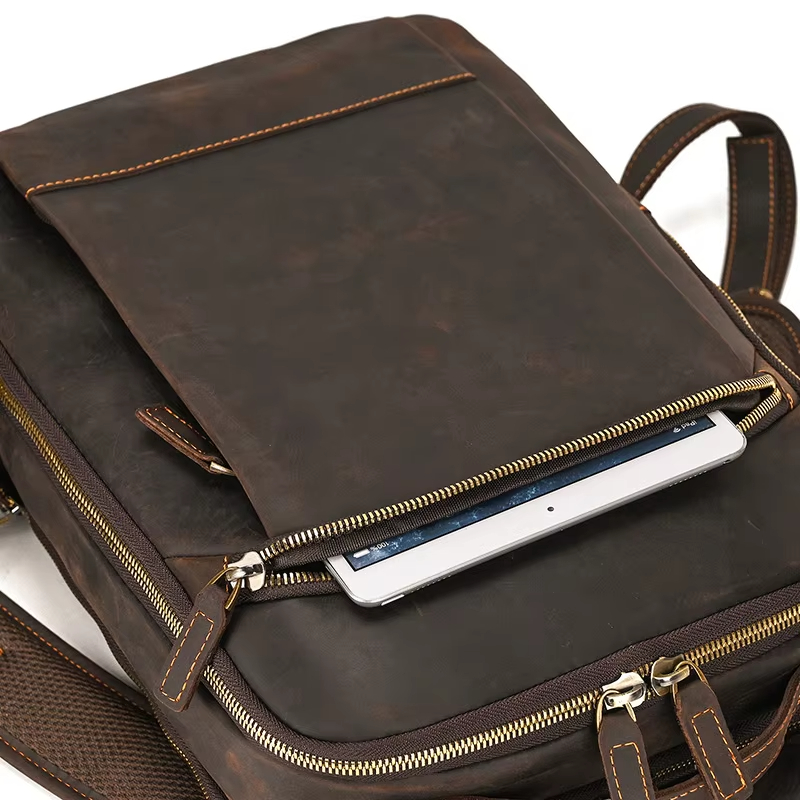 Vintage Leather Laptop Backpack