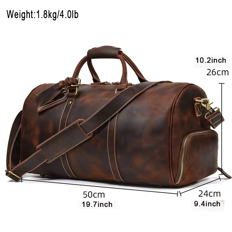 Vintage Leather Duffel Bag