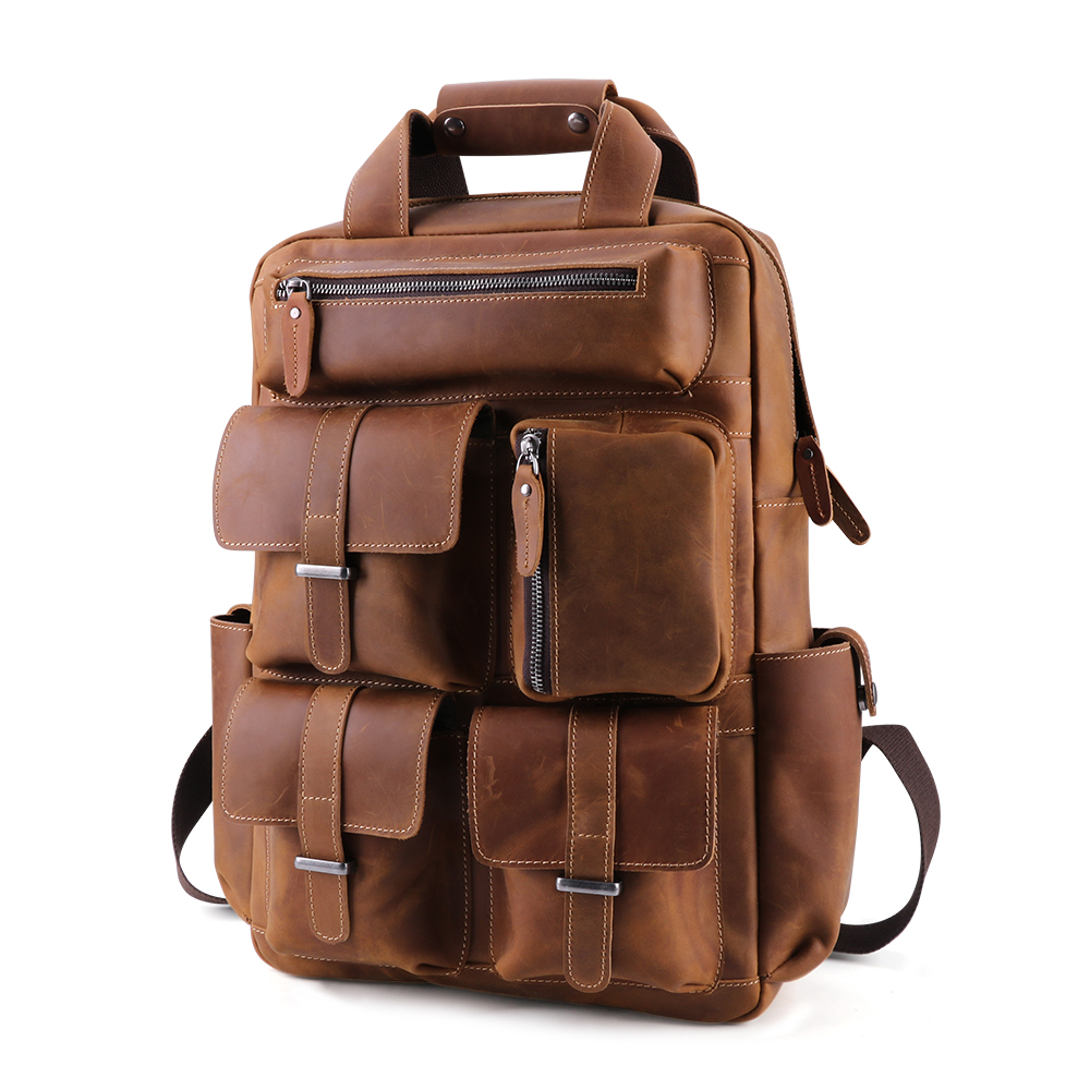 Vintage Brown Leather Backpack