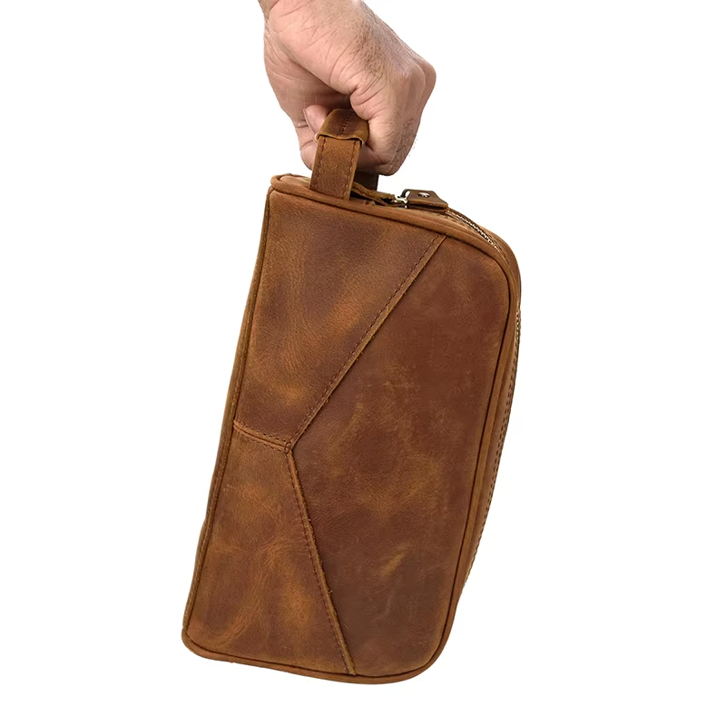 Vintage Leather Toiletry Bag