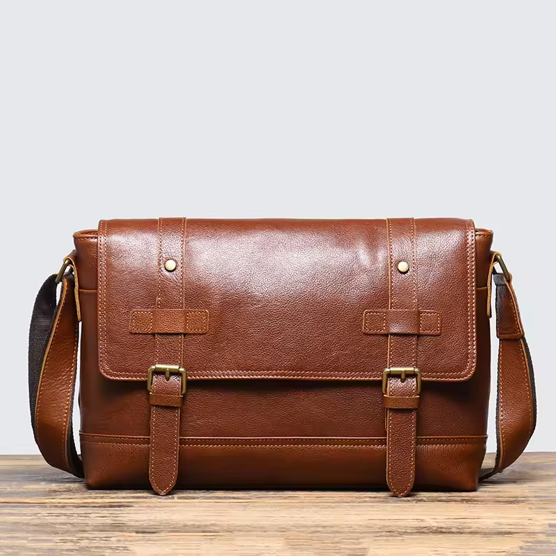 Classic Leather Messenger Bag