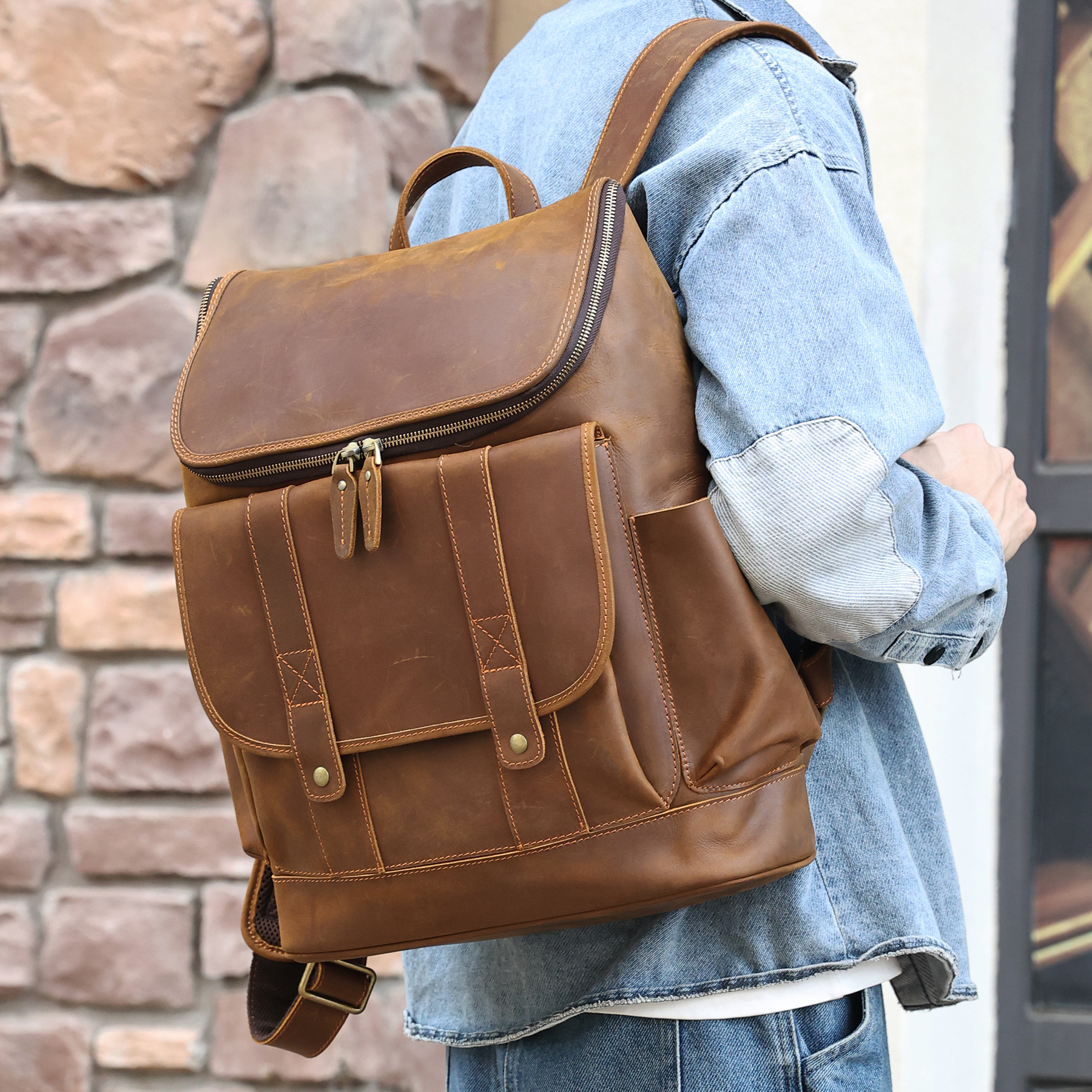 Vintage Leather Backpack