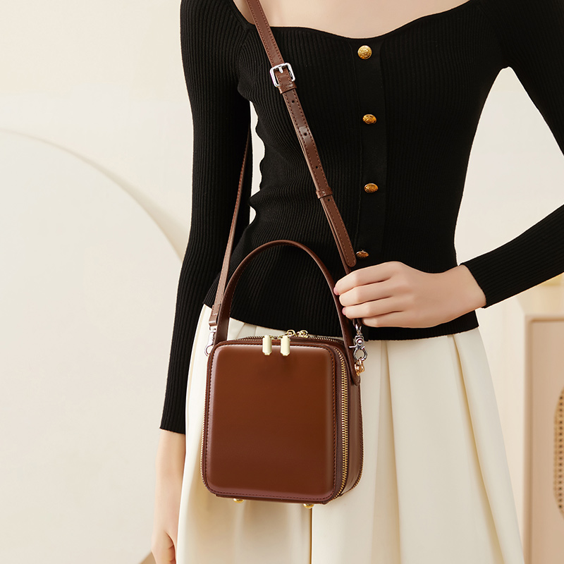 Square Leather Crossbody Bag