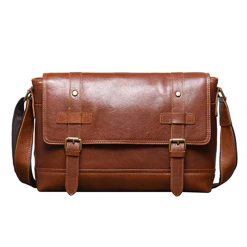 Classic Leather Messenger Bag