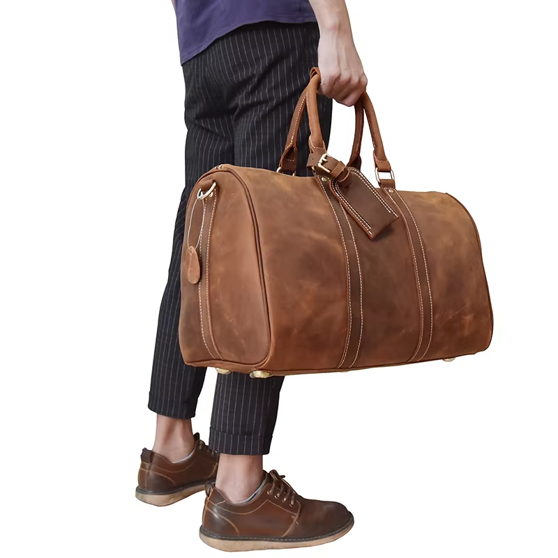 Vintage Leather Duffle Bag