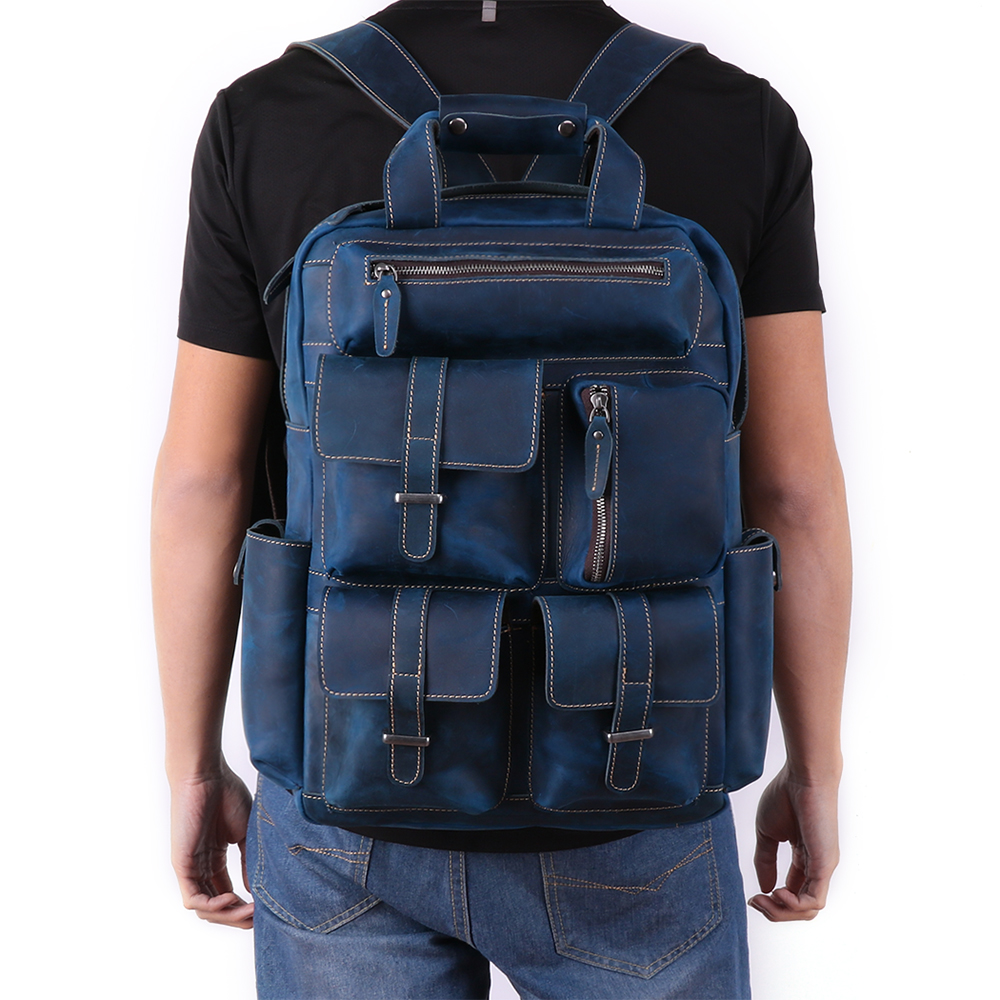 Vintage Brown Leather Backpack