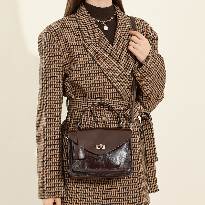 Vintage Brown Leather Shoulder Bag