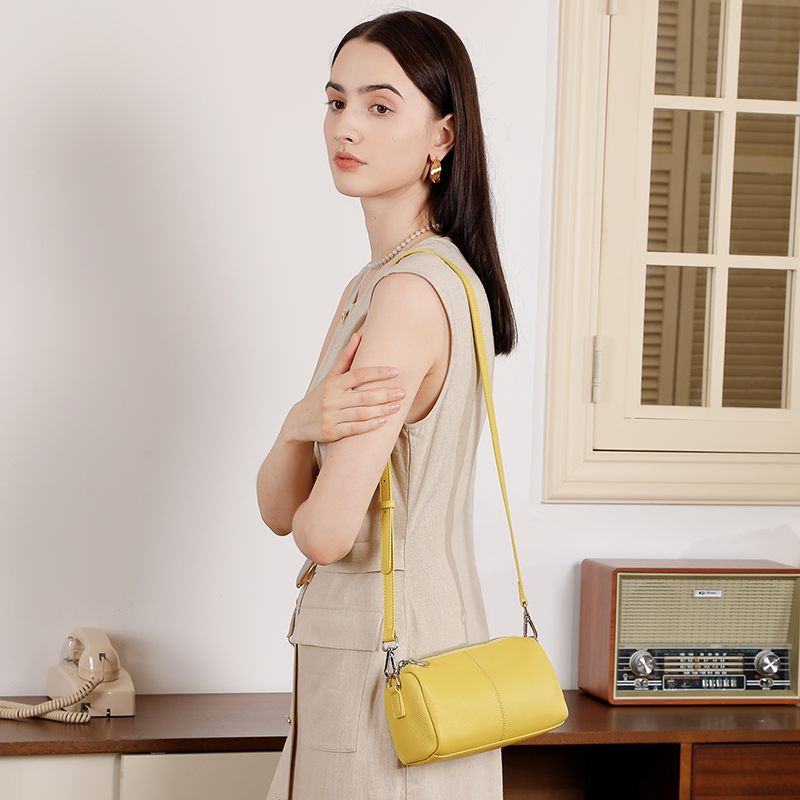 Yellow Leather Crossbody Bag